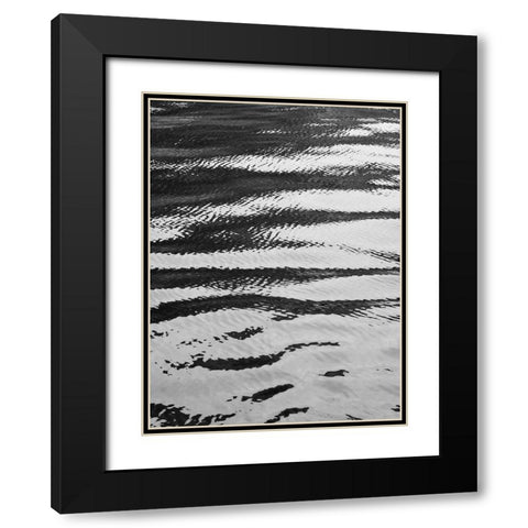 Water ripple Black Modern Wood Framed Art Print with Double Matting by Plank, Savanah