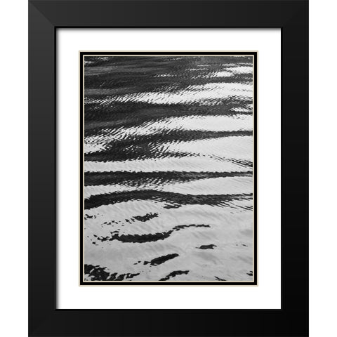 Water ripple Black Modern Wood Framed Art Print with Double Matting by Plank, Savanah