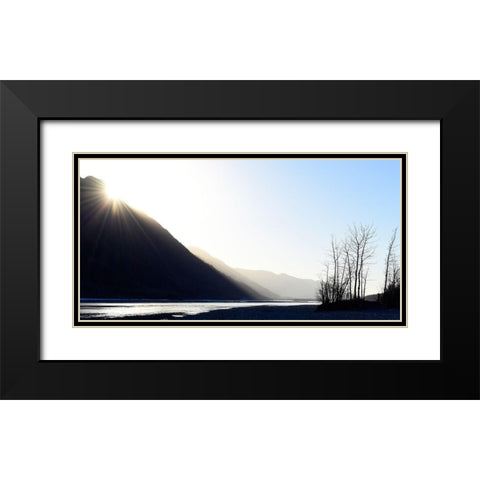 Knik River Black Modern Wood Framed Art Print with Double Matting by Plank, Savanah