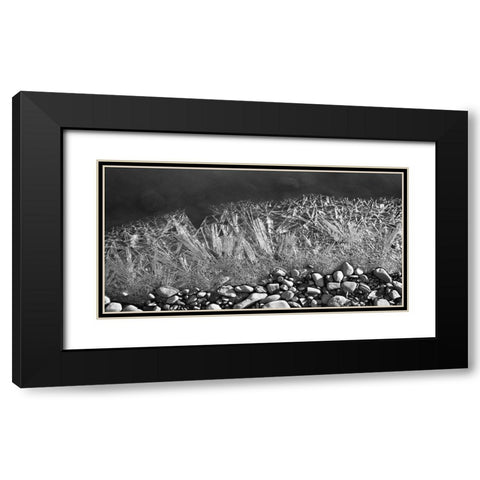 Frozen Rivers Edge Black Modern Wood Framed Art Print with Double Matting by Plank, Savanah
