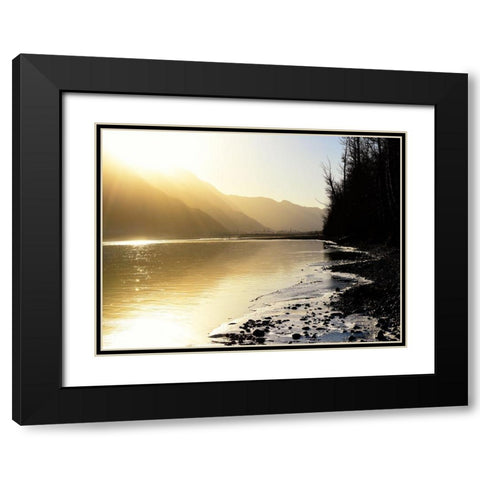 Knik River Black Modern Wood Framed Art Print with Double Matting by Plank, Savanah