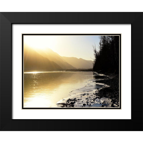 Knik River Black Modern Wood Framed Art Print with Double Matting by Plank, Savanah