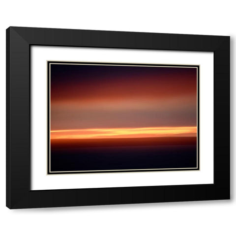 Abstract Sunset Black Modern Wood Framed Art Print with Double Matting by Plank, Savanah