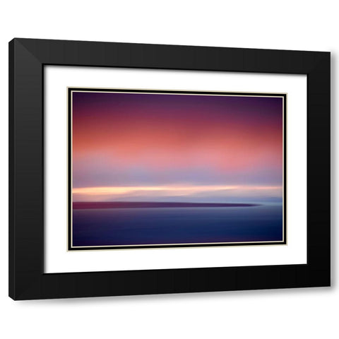 Abstract Sunset Black Modern Wood Framed Art Print with Double Matting by Plank, Savanah