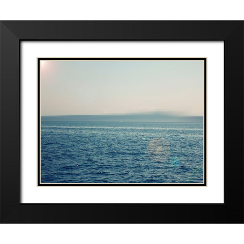 Ocean abstract Black Modern Wood Framed Art Print with Double Matting by Plank, Savanah