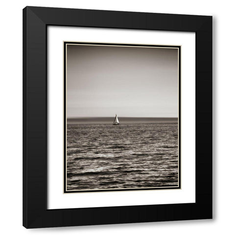 USA, Seattle, sailboat in Elli Black Modern Wood Framed Art Print with Double Matting by Plank, Savanah