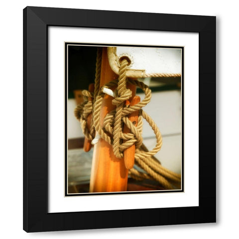 Sailboat cleat Black Modern Wood Framed Art Print with Double Matting by Plank, Savanah