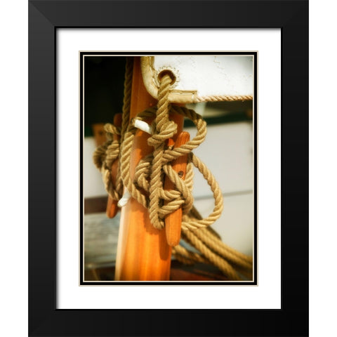 Sailboat cleat Black Modern Wood Framed Art Print with Double Matting by Plank, Savanah