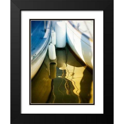 Sailboat summertime harbor Black Modern Wood Framed Art Print with Double Matting by Plank, Savanah