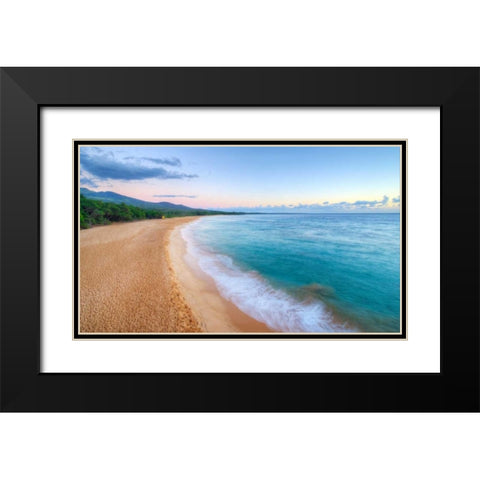 Big Beach - Maui Black Modern Wood Framed Art Print with Double Matting by Bennion, Scott