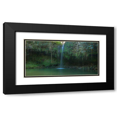 Twin Falls - Maui Black Modern Wood Framed Art Print with Double Matting by Bennion, Scott