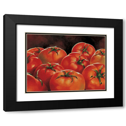 Pomodori Black Modern Wood Framed Art Print with Double Matting by Mottinelli, Stefania