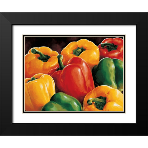 Peperoni Black Modern Wood Framed Art Print with Double Matting by Mottinelli, Stefania