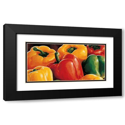 Peperoni Black Modern Wood Framed Art Print with Double Matting by Mottinelli, Stefania