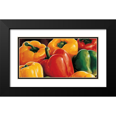 Peperoni Black Modern Wood Framed Art Print with Double Matting by Mottinelli, Stefania