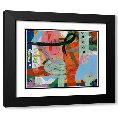 The Blue Chair Black Modern Wood Framed Art Print with Double Matting by Stevenett, Diane