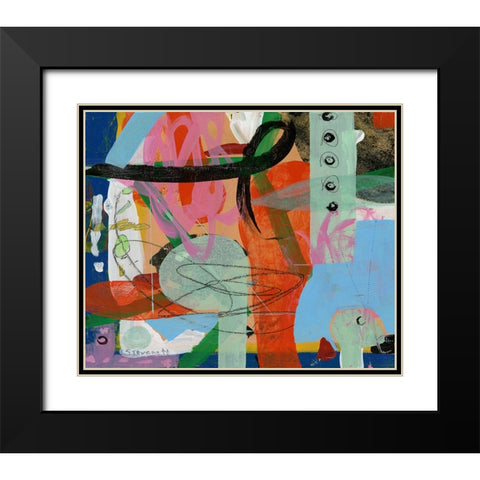The Blue Chair Black Modern Wood Framed Art Print with Double Matting by Stevenett, Diane