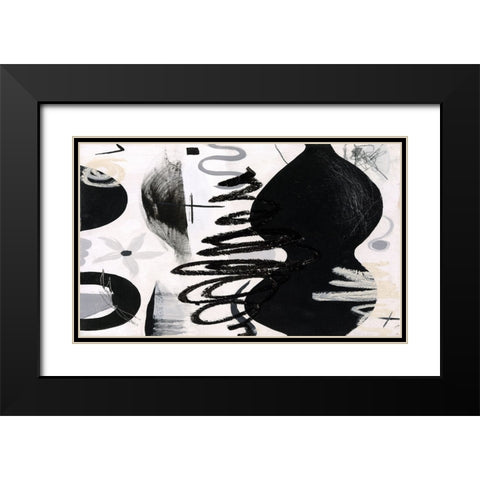 Vase With Flower Black Modern Wood Framed Art Print with Double Matting by Stevenett, Diane