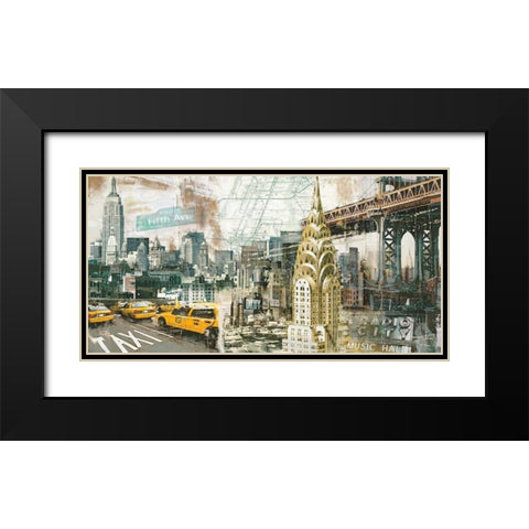 New York Black Modern Wood Framed Art Print with Double Matting by Burke, Tyler