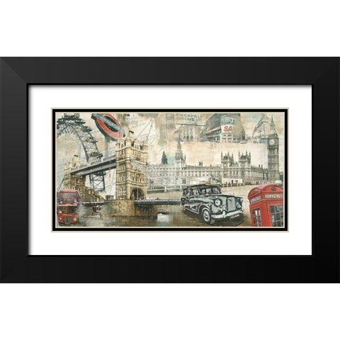 London Black Modern Wood Framed Art Print with Double Matting by Burke, Tyler