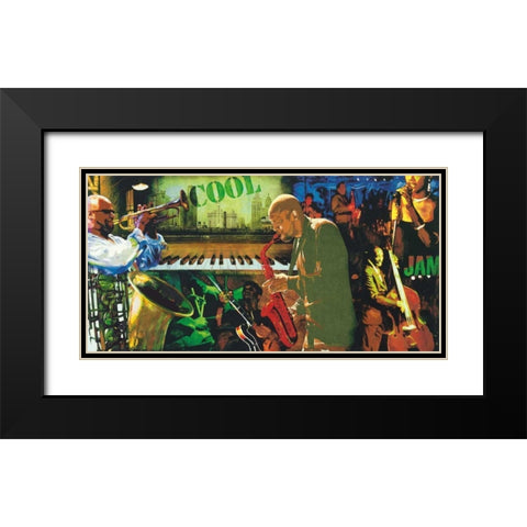 Cool Jazz Black Modern Wood Framed Art Print with Double Matting by Burke, Tyler