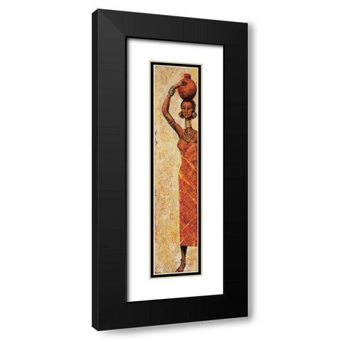 African Woman I Black Modern Wood Framed Art Print with Double Matting by Halley, Terence