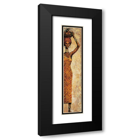 African Woman II Black Modern Wood Framed Art Print with Double Matting by Halley, Terence