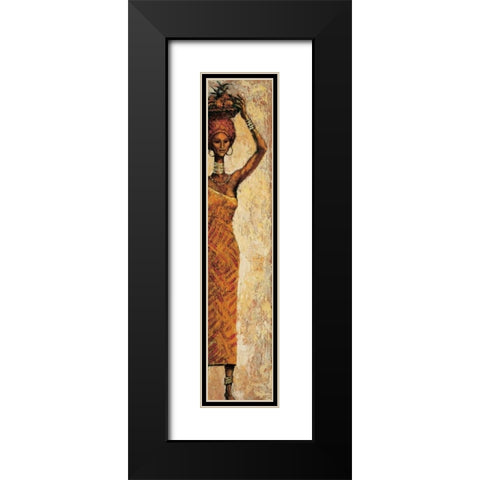 African Woman II Black Modern Wood Framed Art Print with Double Matting by Halley, Terence