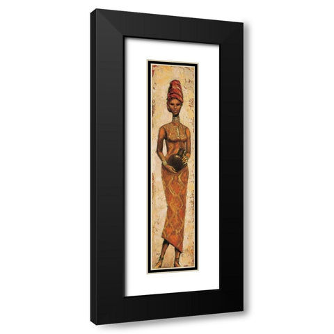 African Woman III Black Modern Wood Framed Art Print with Double Matting by Halley, Terence