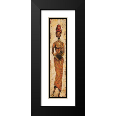 African Woman III Black Modern Wood Framed Art Print with Double Matting by Halley, Terence