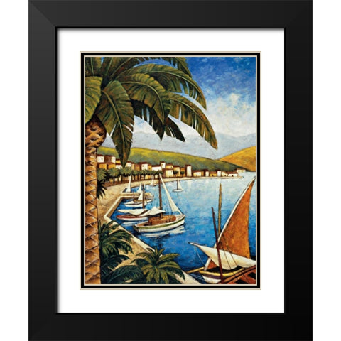 Cote d Azur I Black Modern Wood Framed Art Print with Double Matting by Young, Thomas