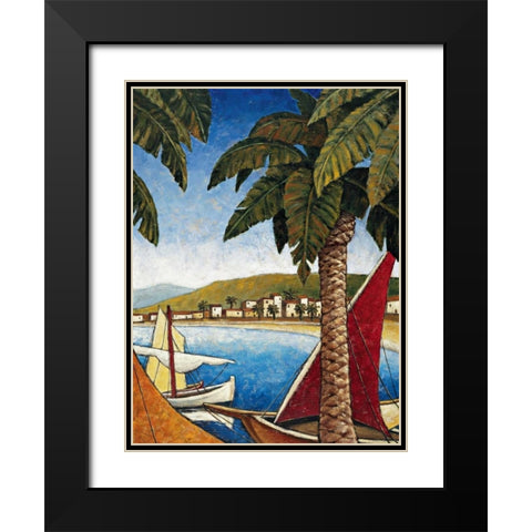 Cote d Azur II Black Modern Wood Framed Art Print with Double Matting by Young, Thomas