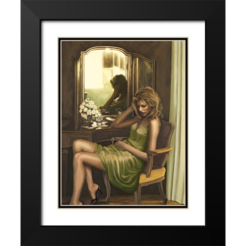 In Thought Black Modern Wood Framed Art Print with Double Matting by Page, Thomas