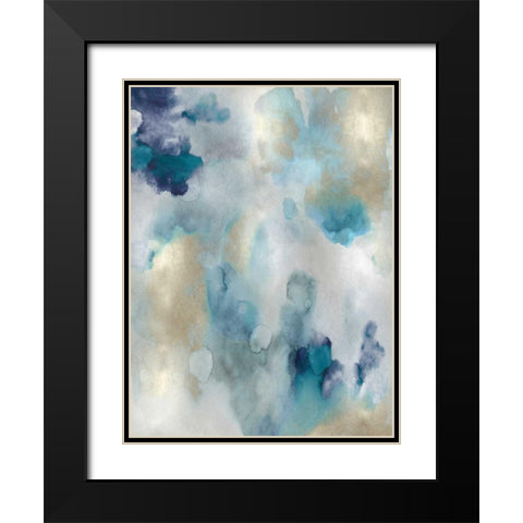 Whipser in Aqua V Black Modern Wood Framed Art Print with Double Matting by Mitchell, Lauren