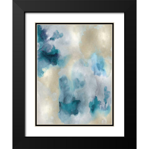 Whisper in Aqua IV Black Modern Wood Framed Art Print with Double Matting by Mitchell, Lauren