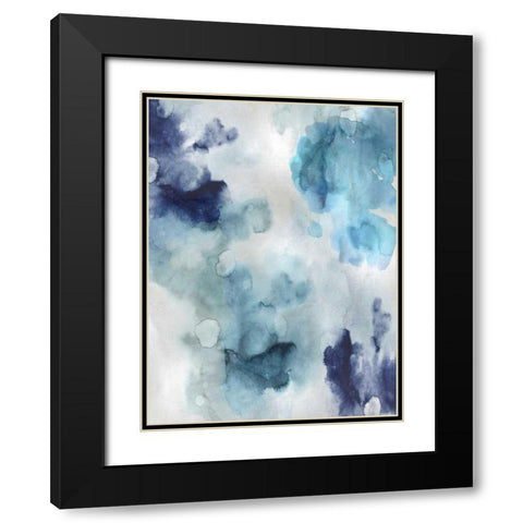 Whisper in Blue Black Modern Wood Framed Art Print with Double Matting by Mitchell, Lauren