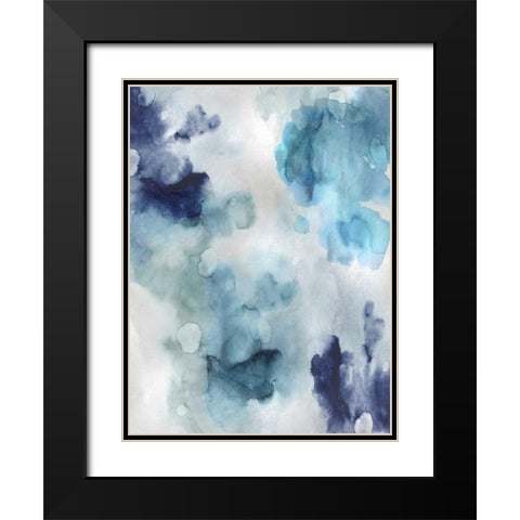 Whisper in Blue Black Modern Wood Framed Art Print with Double Matting by Mitchell, Lauren