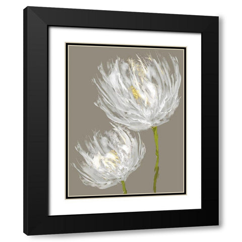 White Tulips II Black Modern Wood Framed Art Print with Double Matting by Austin, Vanessa
