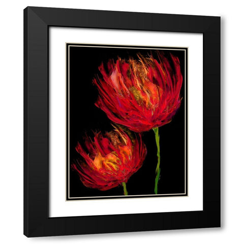Red Tulips II Black Modern Wood Framed Art Print with Double Matting by Austin, Vanessa
