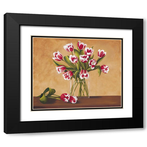 Tulipes dans un vase Black Modern Wood Framed Art Print with Double Matting by Huntington, Virginia