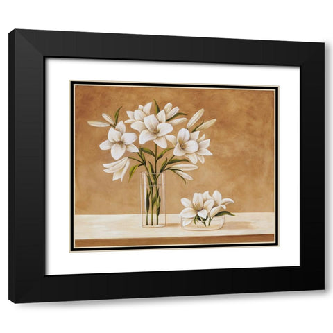 Les Liles Blanches Black Modern Wood Framed Art Print with Double Matting by Huntington, Virginia