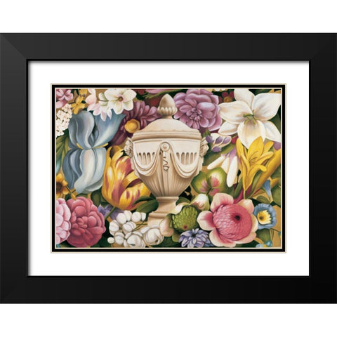 Floral Festa I Black Modern Wood Framed Art Print with Double Matting by Huntington, Virginia