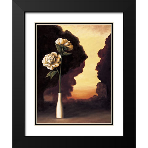 Floral Sunrise I Black Modern Wood Framed Art Print with Double Matting by Huntington, Virginia