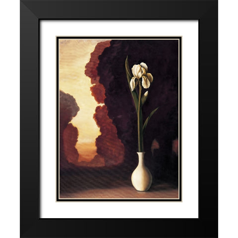 Floral Sunrise II Black Modern Wood Framed Art Print with Double Matting by Huntington, Virginia