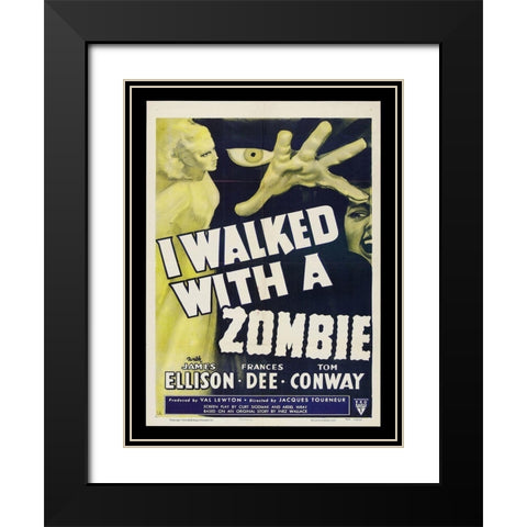 I Walked With A Zombie Black Modern Wood Framed Art Print with Double Matting by Anonymous