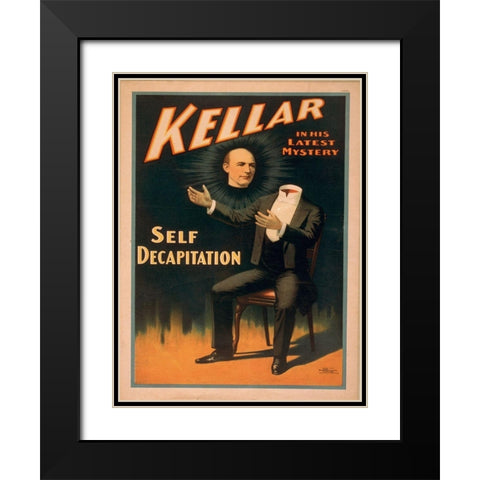 Kellar Black Modern Wood Framed Art Print with Double Matting by Anonymous