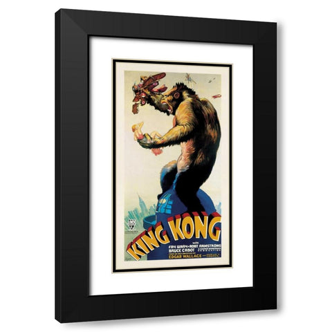 King Kong-1933 Black Modern Wood Framed Art Print with Double Matting by Anonymous