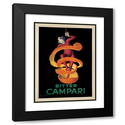 Bitter Campari Black Modern Wood Framed Art Print with Double Matting by Cappiello, Leonetto