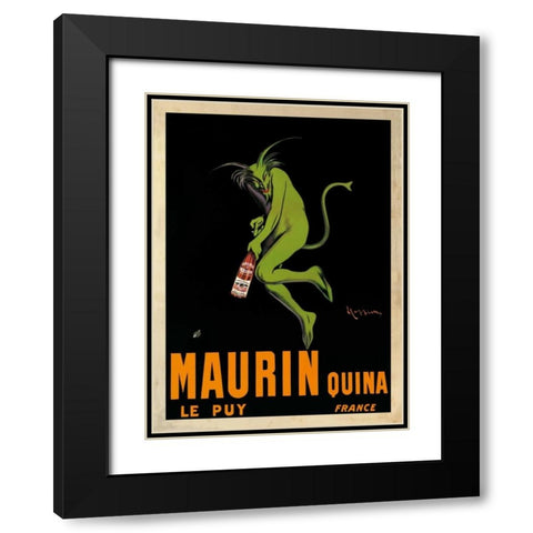 Maurin Quina-1920 ca Black Modern Wood Framed Art Print with Double Matting by Cappiello, Leonetto