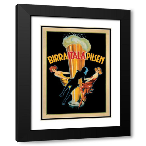 Birra Itala Pilsen-1920 ca Black Modern Wood Framed Art Print with Double Matting by Anonymous